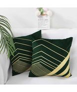 Cyuripu Pack of 2 Decorative Dark Green Throw Pillow Covers 18x18 Inches... - £12.56 GBP