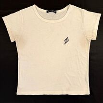 Brandy Melville Lightning Bolt Embroidered Tee Made in Italy One Size Cream - $6.99