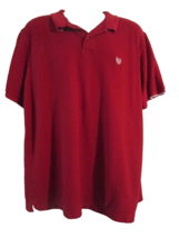  Chaps Men&#39;s Size 2XL  Polo Shirt Red White Embroidered Emblem Short Sleeve - £7.63 GBP