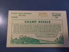 Vintage Champ Decals No. HB-355 Great Northern Boxcar HO - £11.74 GBP