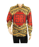 Men Sports Shirt by DE-NIKO Long Sleeves Fashion Print Soft Modal DNK690... - $52.28 CAD