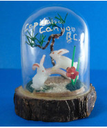 Rabbit Scene Small Glass Dome Capilano Canyon, B.C. Souvenir - £18.52 GBP