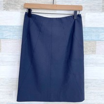 CARLISLE Stretch Wool Paneled Pencil Skirt Black Lined Back Pleat Womens 0 - £27.62 GBP