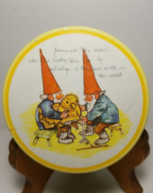 Gnomes Mini Tin Vintage Gnome Caring For Inured Baby Chick 1980 Potpourri Press - £27.88 GBP