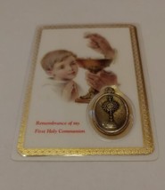 First Holy Communion boys Pendant on a  Prayer Card made in italy - £4.73 GBP