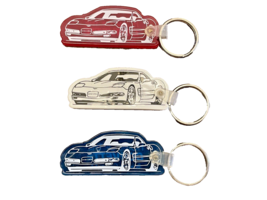 Chevrolet Corvette 3 Colors Rubber Car Shaped Keychains Bowling Green Kentucky - £11.67 GBP
