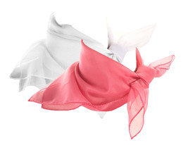 50s Style Sheer Chiffon Square Scarves Set w 1 White and 1 Pink Scarf - ... - £15.21 GBP