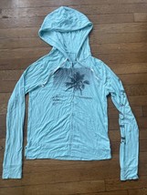 * American Eagle AE soft sexy aqua blue graphic zip up hoodie size small... - $19.80