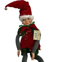 renaissance 2000 christmas holiday elf Fairy 25” Mantel Posable shelf si... - $64.34