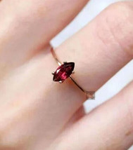 Marquise Cut Garnet Ring, Garnet Minimalist Ring, 14k Gold Ring, Gemstone Ring - £46.35 GBP