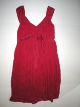 New Womens 4 NWT Designer Luna Bi Italy Dk Red Silk Short Dress Bow Sleeveless - £369.76 GBP