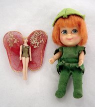 Vintage Little Kiddle Peter Pan Paniddle and Tinkerbell Dolls - £47.40 GBP