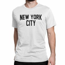 Men&#39;s New York City Unisex T-Shirt Screen Printed White Tee Shirt - £11.68 GBP+