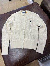 Polo Ralph Lauren Women&#39;s 100% Cotton Cable Knit Cardigan Sweater In Cre... - $198.00