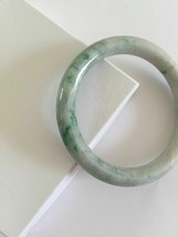 Natural Jadeite Round White Green Jade Bangle Bracelet 53 mm - £200.45 GBP