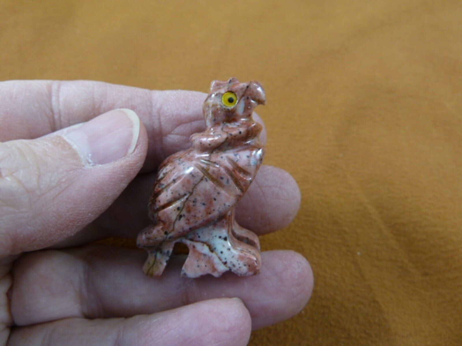 Y-BIR-VUL-12 little red Vulture Buzzard Figurine soapstone Peru scavenge... - $8.59