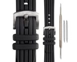 Morellato Brenta Rubber Watch Strap - Black - 20mm - Satin-finish Stainl... - $37.95