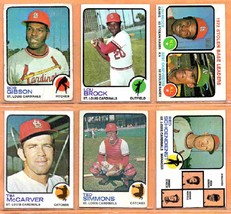 1973 Topps St Louis Cardinals Team Lot Set 23 Lou Brock Bob Gibson Ted Simmons ! - £30.36 GBP