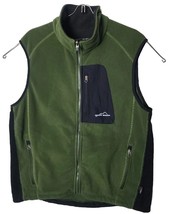 Eddie Bauer Men L Windcutter 365 Green Zip Polartec Fleece Vest Cold Weather - £29.75 GBP