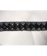 2 yards of black crochet clunny with insert of black ribbon lace trim 1&quot;w - €1,08 EUR