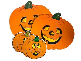 Vintage Halloween Lot of Jack o Lanterns Halloween Pumpkins Die Cuts - £8.99 GBP