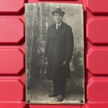 Antique Photograph Of Man In A Suit With Hat  3.25 x 5.5 Inches Pre Owned - £6.93 GBP