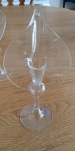 2 Pierpoint Jack in the Pulpit Candle Holders Clear Taper Calla Lily Glass Dimen - $34.99