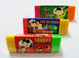 P EAN Uts Snoopy Eraser Triangle 3 Pieces Rare Retro - £19.85 GBP