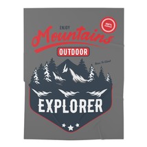 Personalized Baby Swaddle Blanket: Mountains Outdoor Explorer Design, Soft Jerse - £30.39 GBP