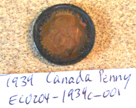 1939 Canada Penny Rim Strike/Die Crack Error; Vintage Old Coin Foreign Money - £3.87 GBP