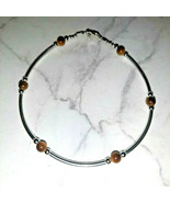 Tiger Eye &amp; Sterling Silver Tube Style Bracelet 925 SS 6.5&quot;, 7&quot;, 7.5&quot; or 8&quot; - $18.81+