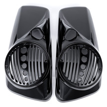 Vivid Black 8&quot; Speaker Lids w/Tweeter port Harley 2014-23 FL Touring Models - £172.09 GBP