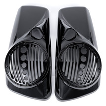 Vivid Black 8&quot; Speaker Lids w/Tweeter port Harley 2014-23 FL Touring Models - €190,56 EUR