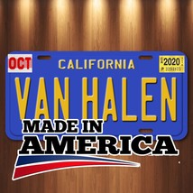 Van Halen  Eddie Van Halen Aluminum License Plate Tag Blue California B - £15.38 GBP