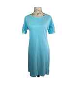 Talbots Petite Cotton Eyelet Short Sleeve Shirt Dress Light Blue Women S... - £24.51 GBP