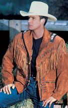 Traditional Cowboy Western Wear Suede Jacket Handmade Bead Fringes American Coat - £58.58 GBP+