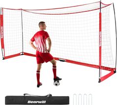 Bearwill Soccer Goal, 12X6FT Soccer Net Easy Setup, Portable With Carry Bag - $94.99