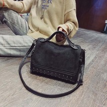 Retro Rivet Matte PU Leather Handbag 2022 Fashion Women&#39;s Designer Shoulder Cros - £33.48 GBP