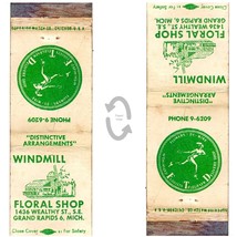 Vintage Matchbook Cover Windmill Floral Shop Grand Rapids MI FTD logo 1950s - £7.75 GBP
