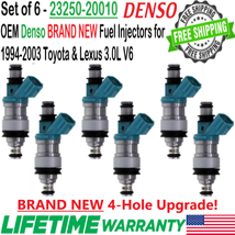 x6 New OEM Denso 4-Hole Upgrade Fuel Injectors For 1994-2001 Lexus ES300 3.0L V6 - £177.95 GBP