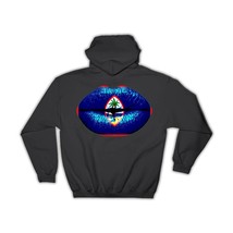 Lips Guamanian Flag : Gift Hoodie Guam Expat Country For Her Woman Feminine Wome - £28.30 GBP