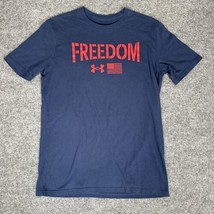 Under Armour Shirt Mens Medium Blue Loose Fit Short Sleeve Freedom USA A... - £9.10 GBP