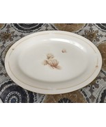 Vintage 1980s Noritake Devotion Ivory China 16&quot; Soft Taupe Roses Oval Pl... - $68.08 CAD