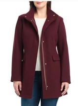 Vince Camuto Womens Jacket Dark Red Full-Zip Pockets Semi-Fitted Heavywe... - $1,221.68 MXN