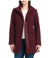 Vince Camuto Womens Jacket Dark Red Full-Zip Pockets Semi-Fitted Heavywe... - $1,221.68 MXN