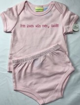 Kidgets Infant Girls Layette Tshirt Bottoms Sz 6-9 Mos Pink “Free Kisses... - $16.73