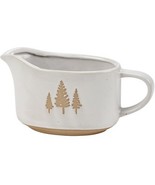 Gravy Boat Stoneware 6.5&quot;x4&quot;x5.25&quot; Debossed Winter Tree Designs on both ... - $322.61 MXN