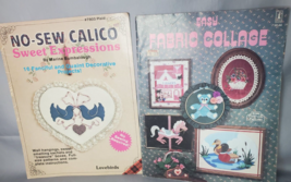 Vintage Fabric Collage &amp; No-Sew Calico Pattern Booklets Set of 2 1984 Craft - £7.84 GBP
