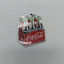 Vintage 2011 Coca-Cola Glass Bottle Box Enamel Key Chain Ring Keychain - £14.23 GBP