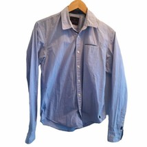 Scotch &amp; Soda Mens (S) Button Down Polka Dot Shirt Light Blue Cotton - £19.72 GBP